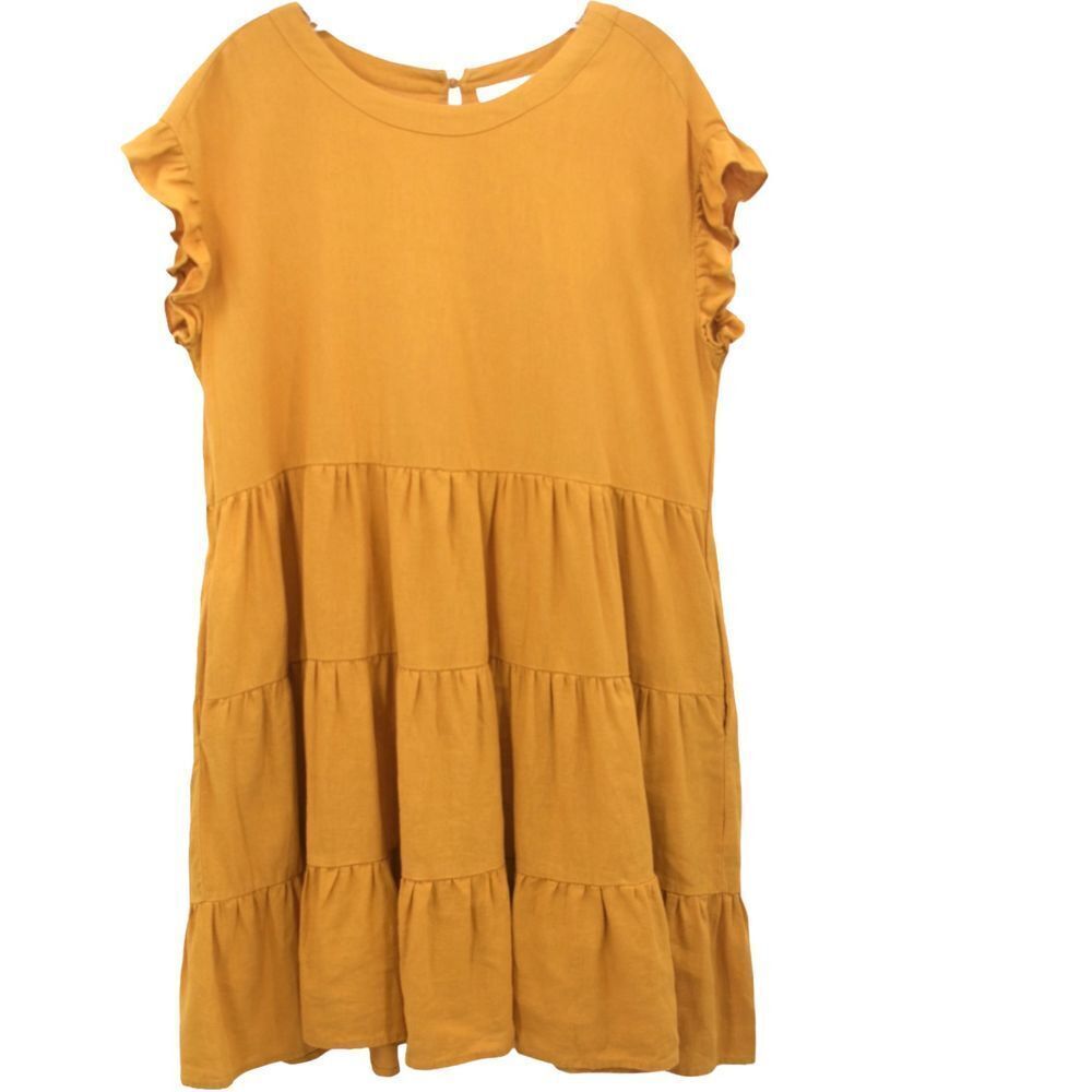 Adyson Parker Mustard Yellow Tiered Mini Dress